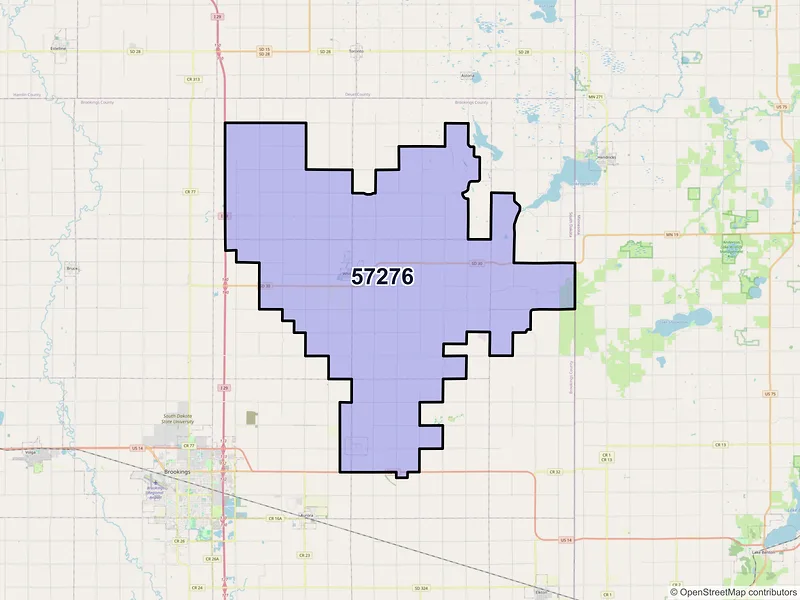Map of White, South Dakota and ZIP codes