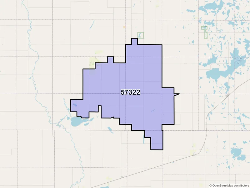 Map of ZIP Code 57322 — Carpenter, SD