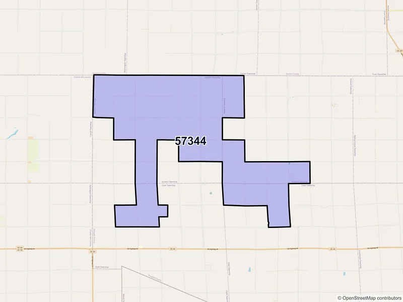 Map of ZIP Code 57344 — Harrison, SD