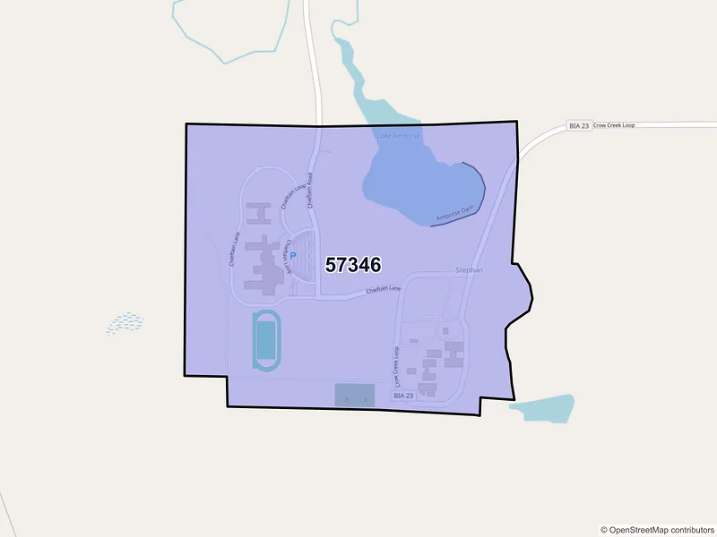 Map of ZIP Code 57346 — Stephan, SD