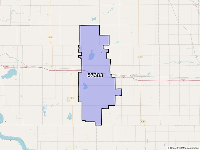 Map of White Lake, South Dakota and ZIP codes