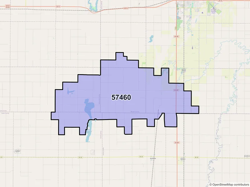 Map of Mansfield, South Dakota and ZIP codes