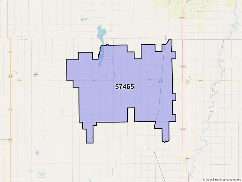 Map of Northville, South Dakota and ZIP codes