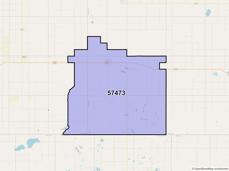 Map of Seneca, South Dakota and ZIP codes