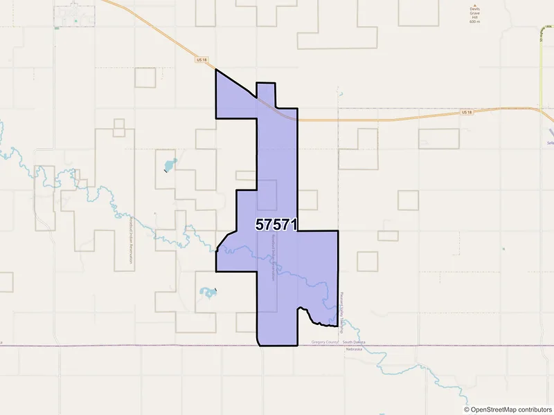 Map of Saint Charles, South Dakota and ZIP codes