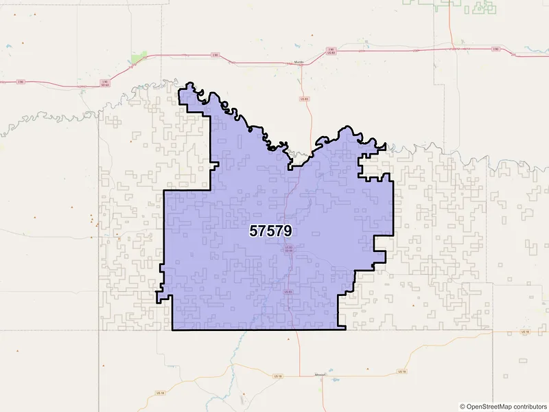 Map of ZIP Code 57579 — White River, SD