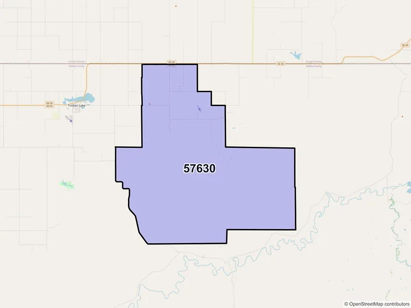 Map of Glencross, South Dakota and ZIP codes