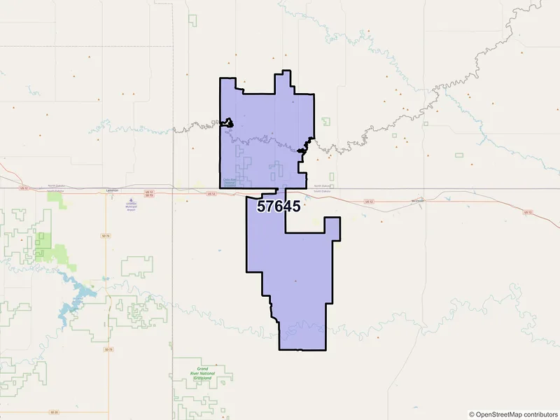 Map of ZIP Code 57645 — Morristown, SD