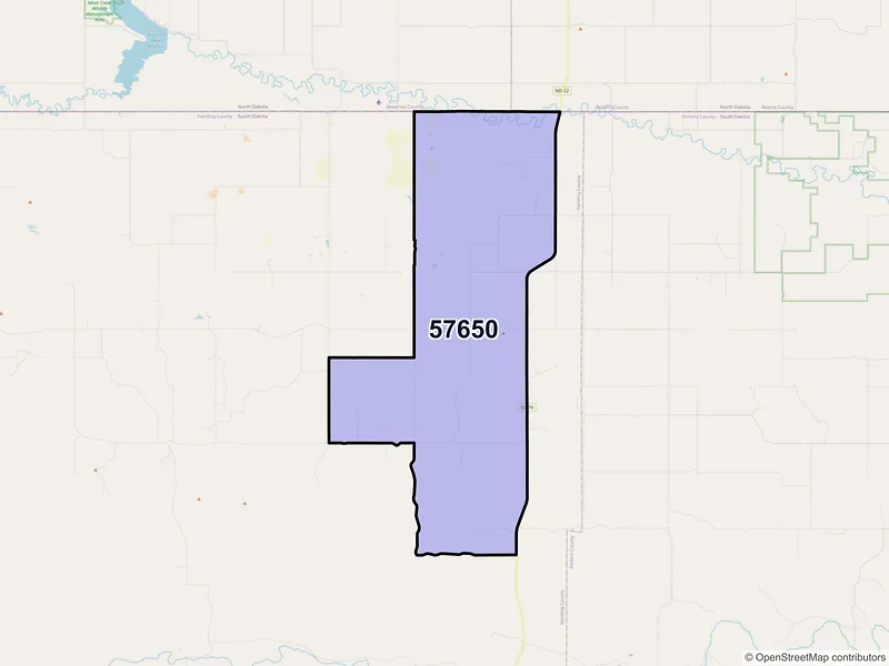 Map of ZIP Code 57650 — Ralph, SD