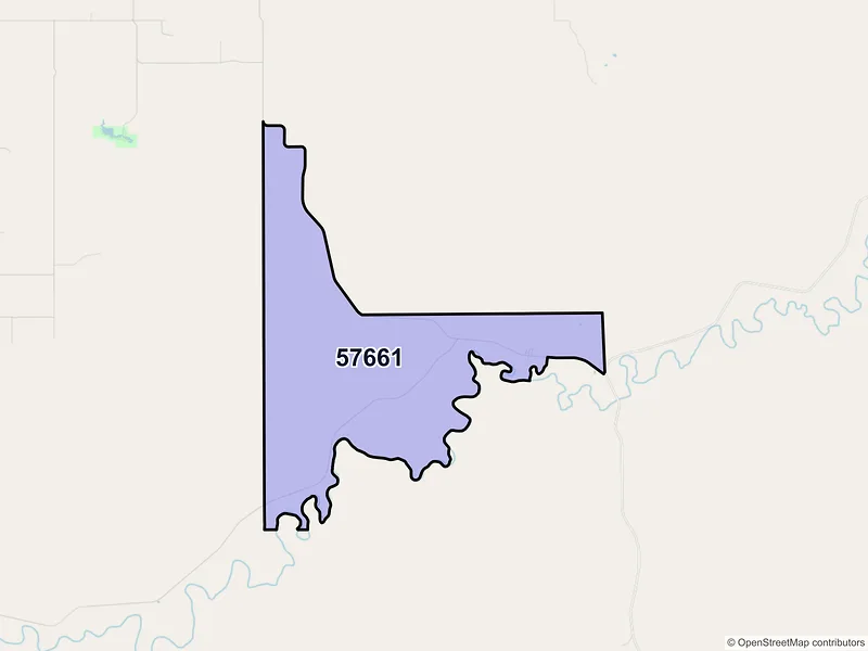 Map of Whitehorse, South Dakota and ZIP codes