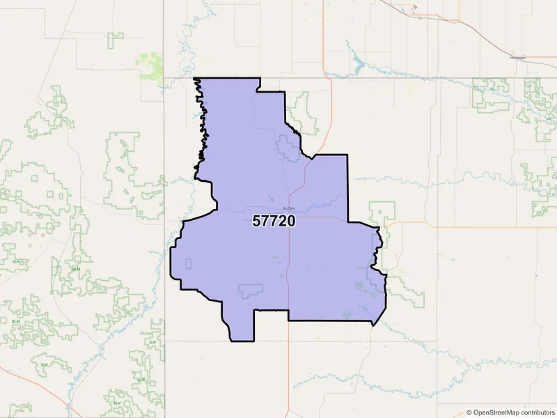 Map of ZIP Code 57720 — Buffalo, SD