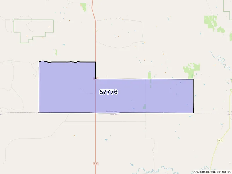 Map of Redig, South Dakota and ZIP codes