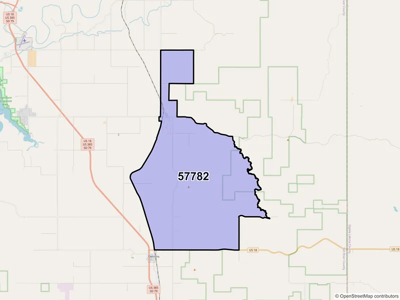 Map of Smithwick, South Dakota and ZIP codes