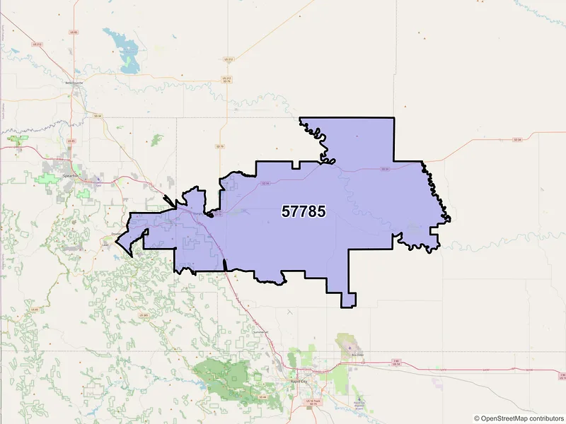 Map of ZIP Code 57785 — Sturgis, SD