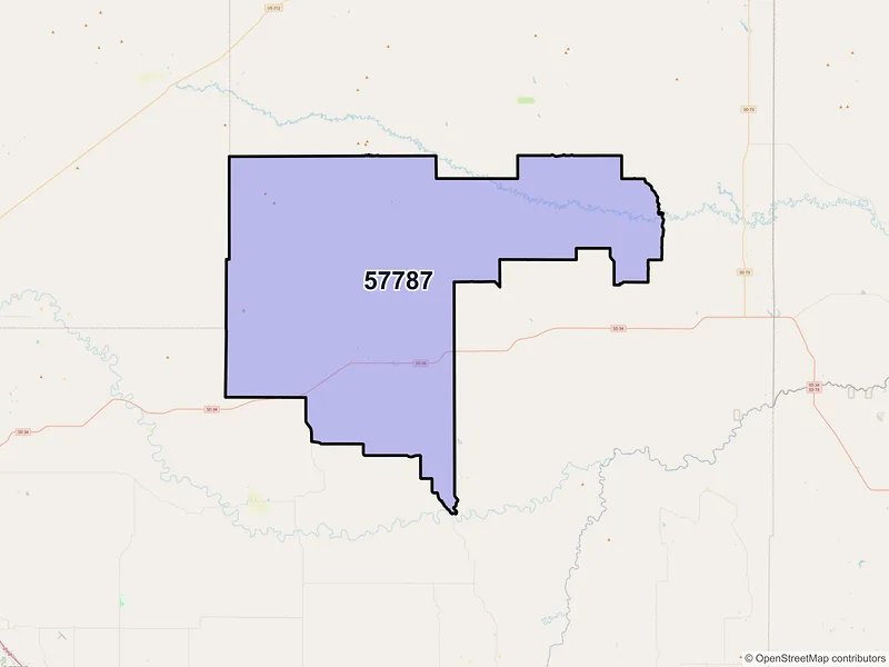 Map of ZIP Code 57787 — Union Center, SD