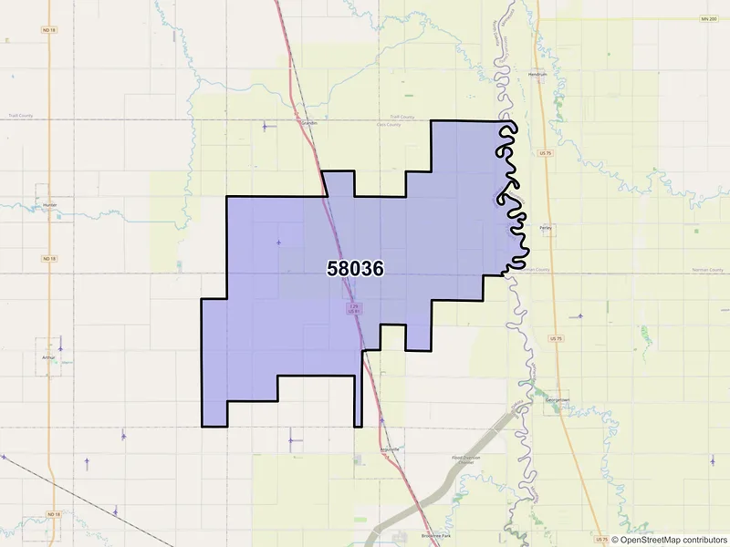 Map of Gardner, North Dakota and ZIP codes