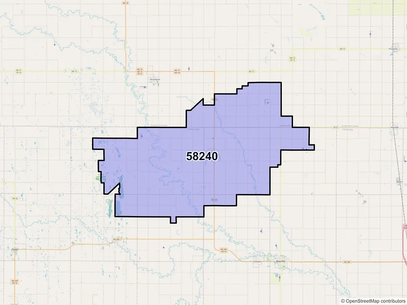 Map of Hatton, North Dakota and ZIP codes