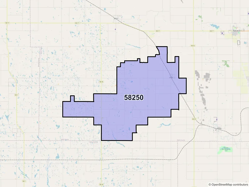 Map of Lankin, North Dakota and ZIP codes