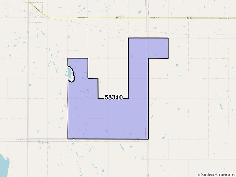 Map of ZIP Code 58310 — Agate, ND