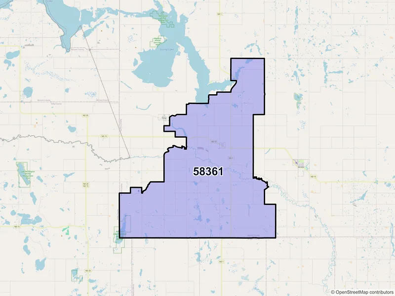 Map of Pekin, North Dakota and ZIP codes