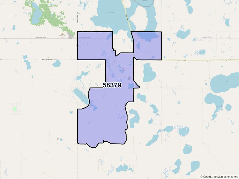 Map of Tokio, North Dakota and ZIP codes