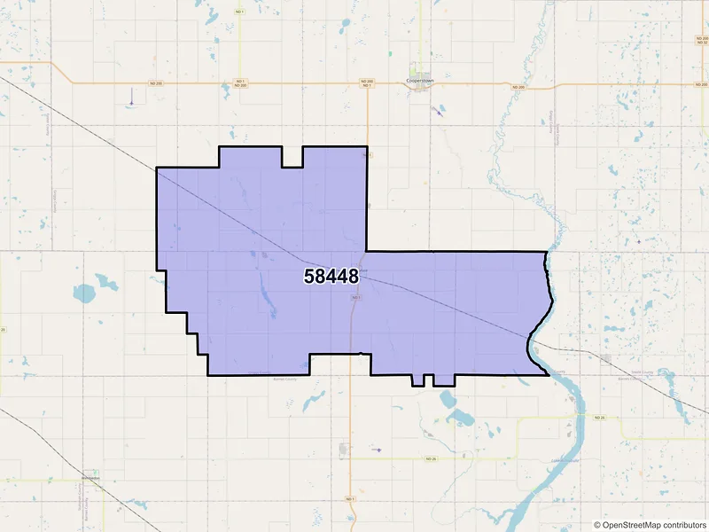 Map of Hannaford, North Dakota and ZIP codes
