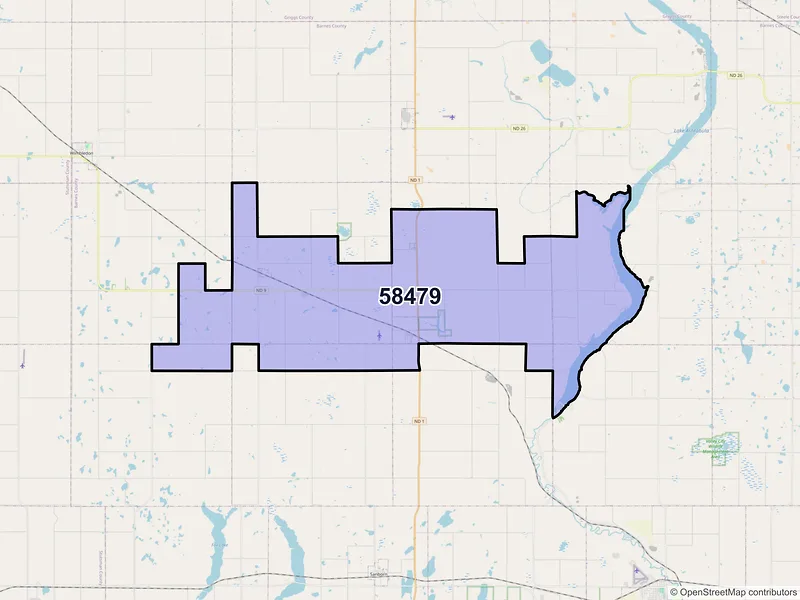 Map of ZIP Code 58479 — Rogers, ND