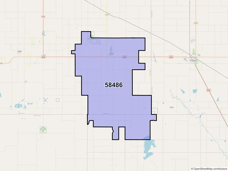 Map of Sykeston, North Dakota and ZIP codes