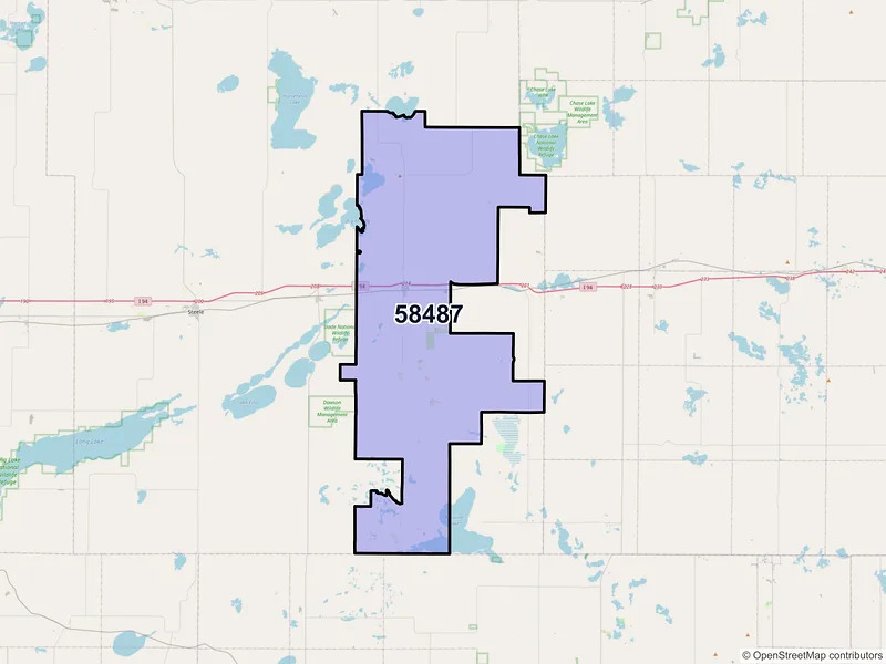 Map of Tappen, North Dakota and ZIP codes