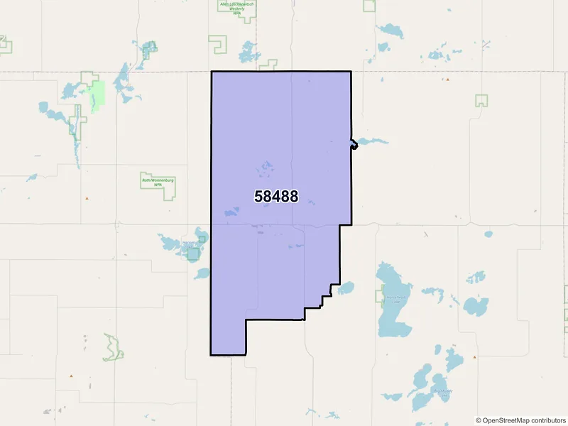 Map of Tuttle, North Dakota and ZIP codes