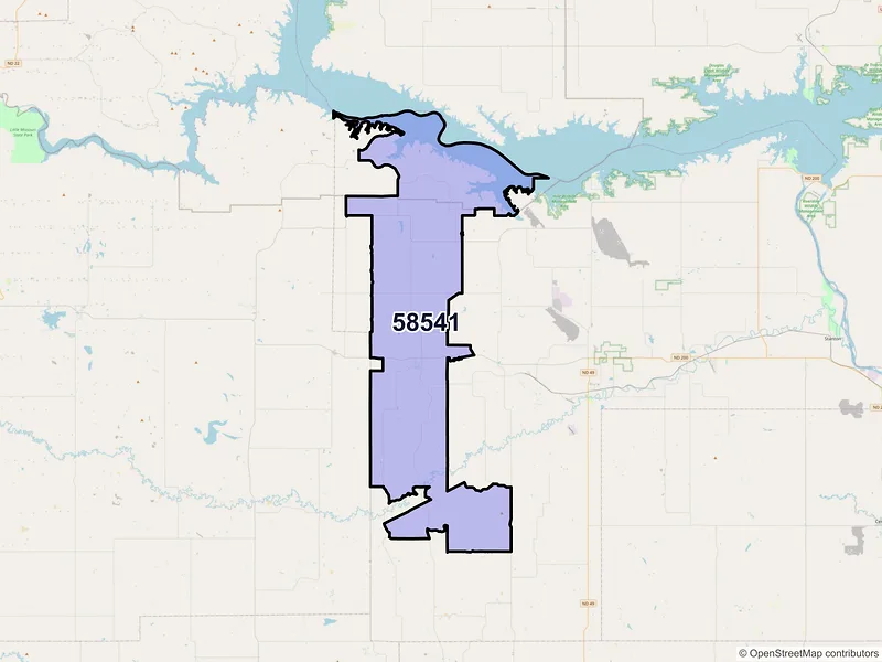Map of Golden Valley, North Dakota and ZIP codes