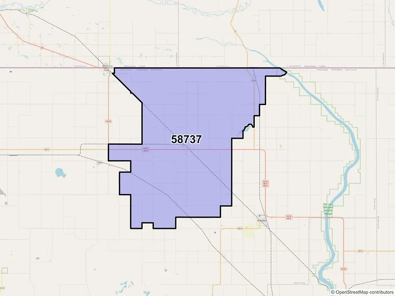 Map of Flaxton, North Dakota and ZIP codes