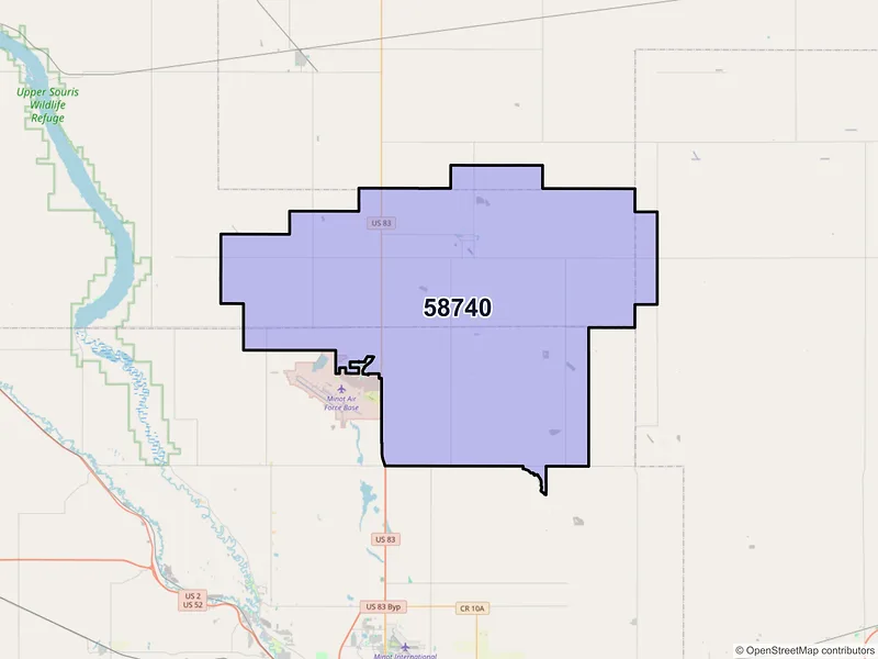 Map of Glenburn, North Dakota and ZIP codes
