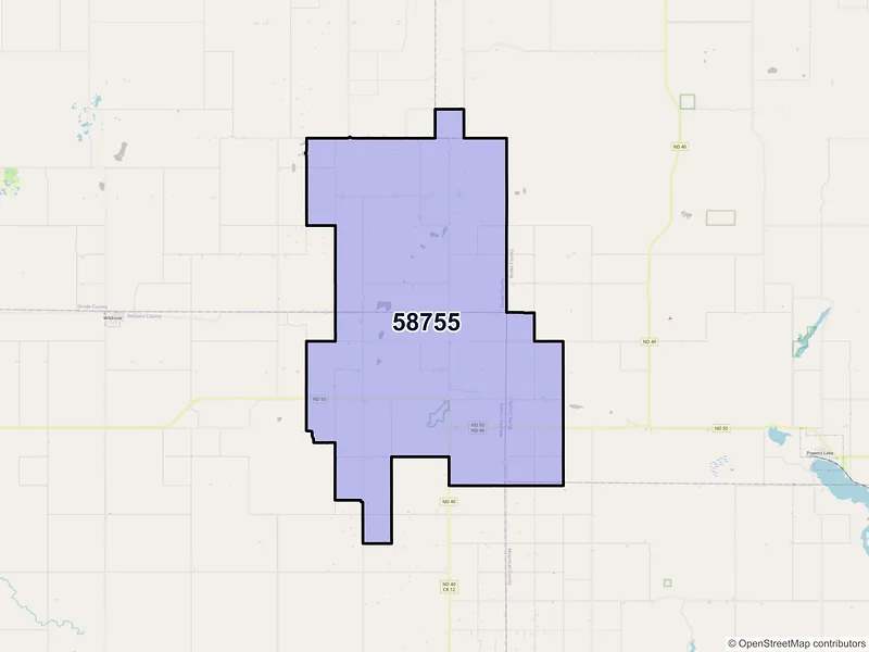 Map of ZIP Code 58755 — Mcgregor, ND
