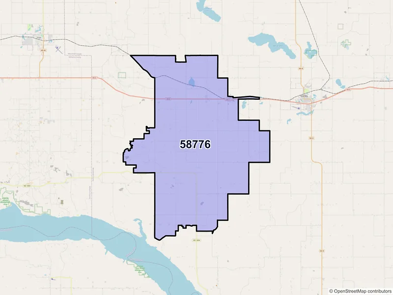 Map of ZIP Code 58776 — Ross, ND