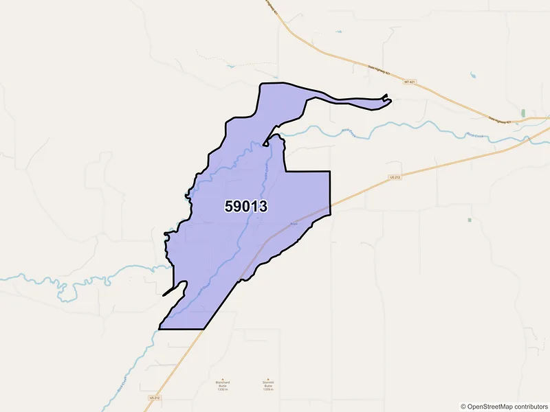 Map of Boyd, Montana and ZIP codes
