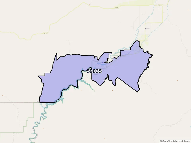 Map of Fort Smith, Montana and ZIP codes