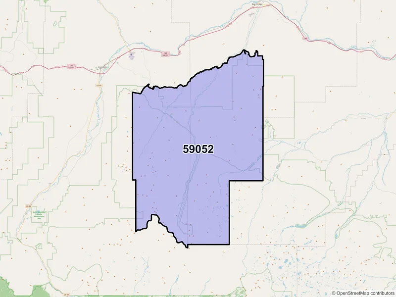 Map of ZIP Code 59052 — Mc Leod, MT