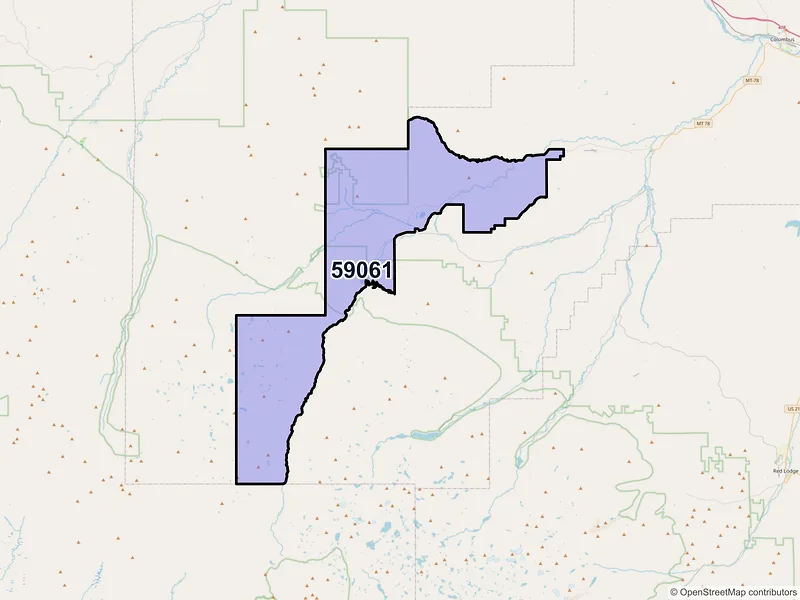 Map of ZIP Code 59061 — Nye, MT