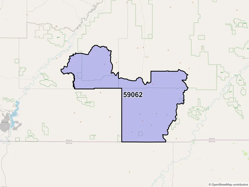 Map of ZIP Code 59062 — Otter, MT