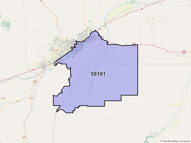 Map of ZIP Code 59101 — Billings, MT