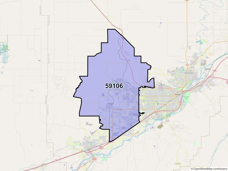 Map of ZIP Code 59106 — Billings, MT