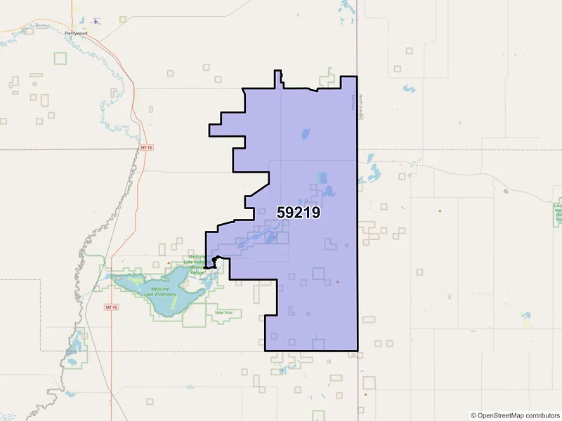 Map of Dagmar, Montana and ZIP codes