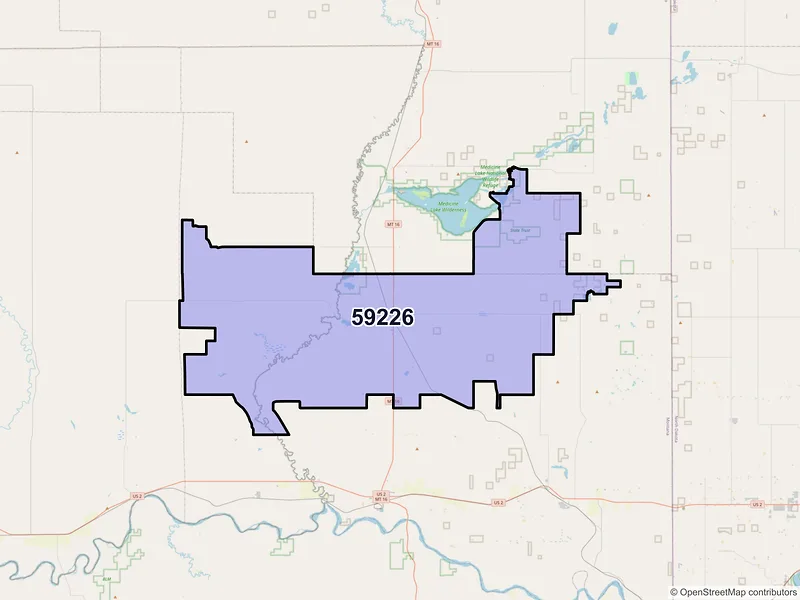 Map of ZIP Code 59226 — Froid, MT