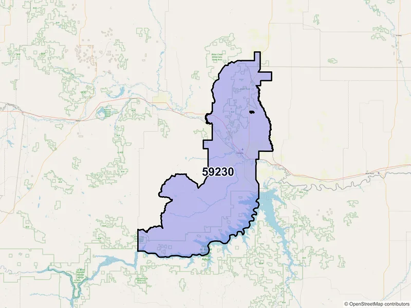 Map of ZIP Code 59230 — Glasgow, MT