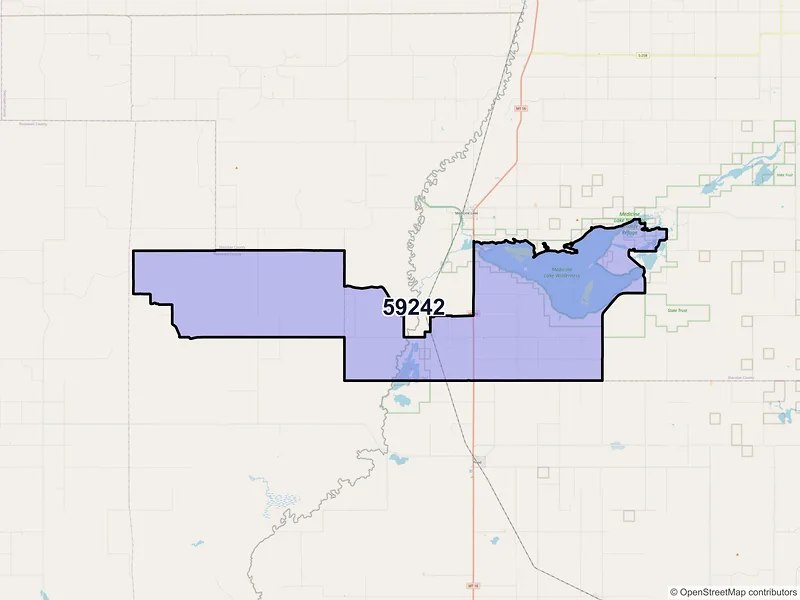 Map of ZIP Code 59242 — Homestead, MT