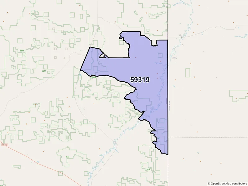 Map of ZIP Code 59319 — Capitol, MT