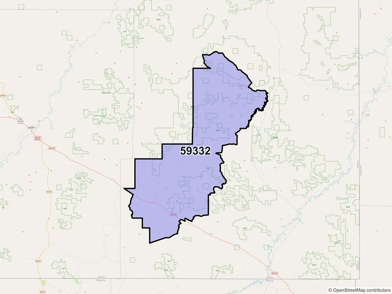 Map of Hammond, Montana and ZIP codes