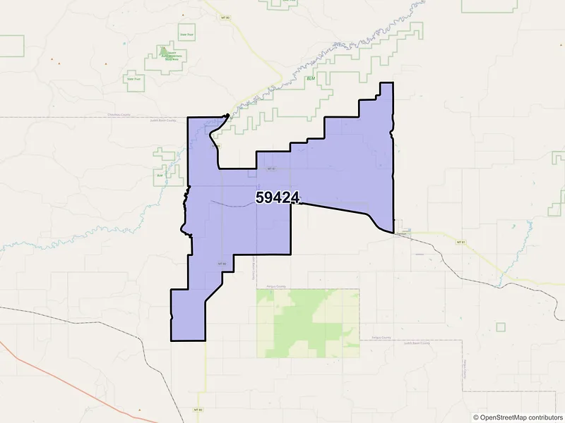 Map of Coffee Creek, Montana and ZIP codes