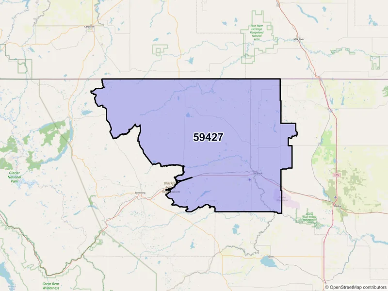 Map of ZIP Code 59427 — Cut Bank, MT